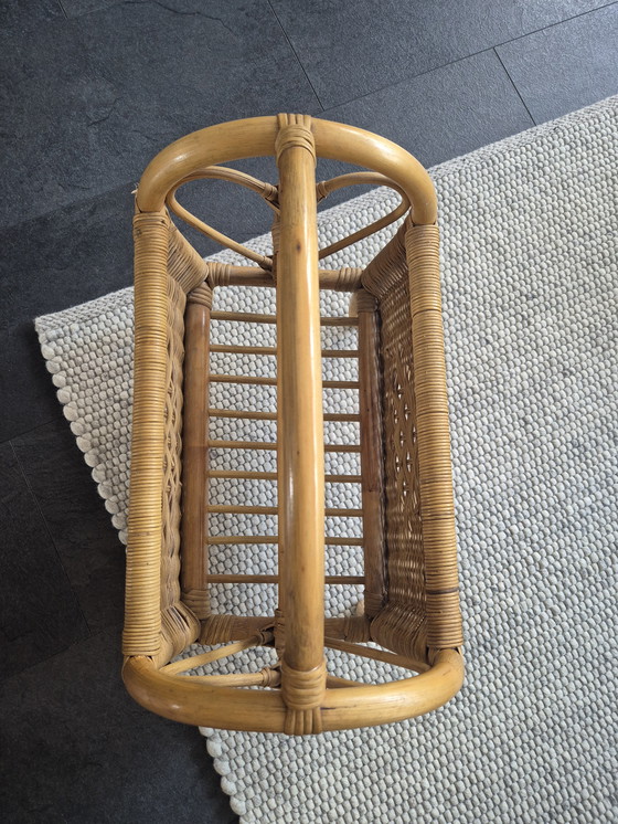 Image 1 of Rattan magazine rack/lecture basket