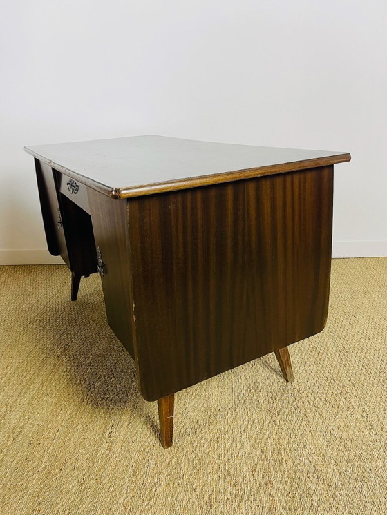 Image 1 of Vintage modernist mahogany desk by Bähre Mignon Möbel, 1960