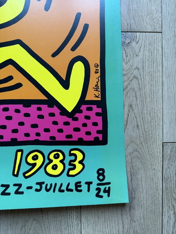 Image 1 of Keith Haring Montreux Jazz Festival Poster Streetart Warhol Basquiat Green Edit