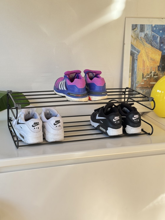 Image 1 of IKEA Frän Vintage Rack - Black Metal, Sleek Design 1980s