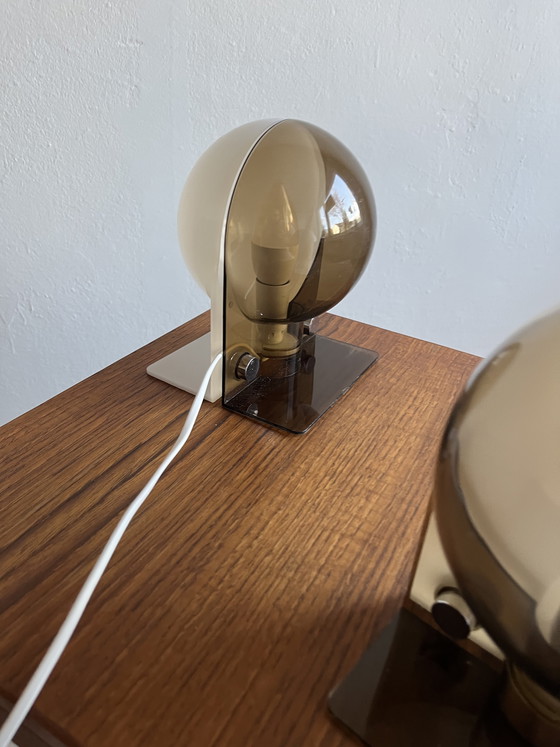 Image 1 of 2 lámparas de mesa originales “Harvey Guzzini Sirio 1970”