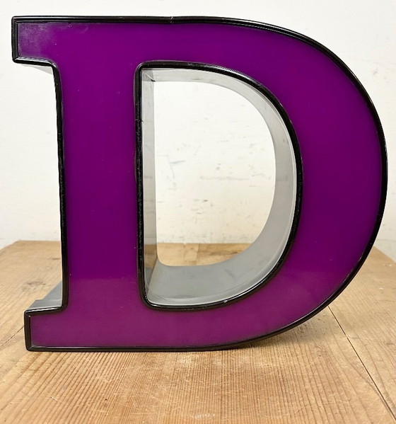 Image 1 of Vintage Illuminated Letter D, 1980s