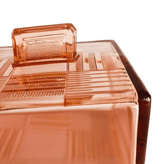 Image 1 of Art deco Val Saint Lambert kaasstolp rosaline glas Charles Graffart René Delvenne 1930's