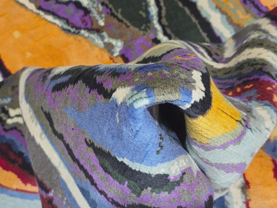 Handgeknüpfter Wollteppich – Inspiriert von der abstrakten Kunst von André Lanskoy, violette Steine, 300 x (photo 6 of 9)