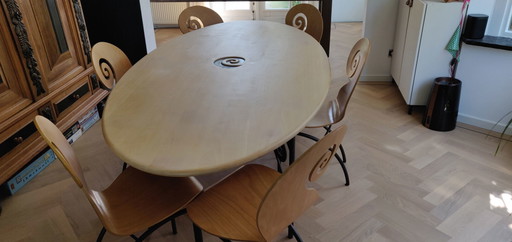 Design Esstisch Maroeska Metz mit 6 Geigenstühlen