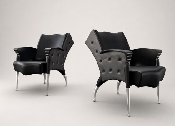 Image 1 of 2 Vintage Bořek Šípek Maletak LoungeChairs, Maletti, ca90s