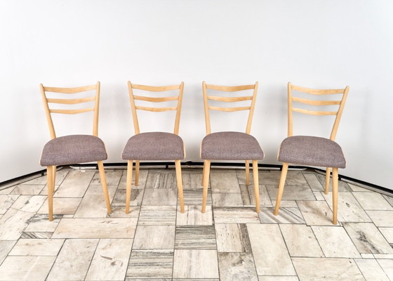 Image 1 of Set van 4 houten stoelen JITONA, jaren 60, Tsjechoslowakije