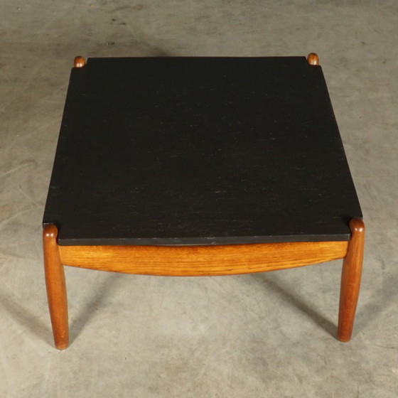 Vintage Oak Coffee Table – Carl Straub – 1960s – Wood, Ceramic (photo 3 of 11)