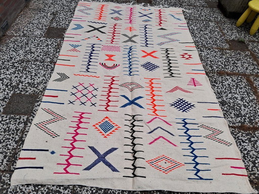 Handgeknoopt Berber kleed wol 233x138cm