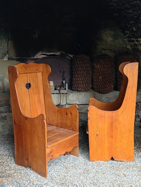 Coppia di Poltrone rustiche – Legno (photo 5 of 11)
