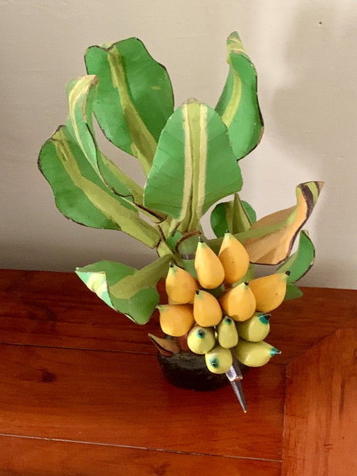 Bernadette Schillings Painted Wooden Banana Tree 30 cm