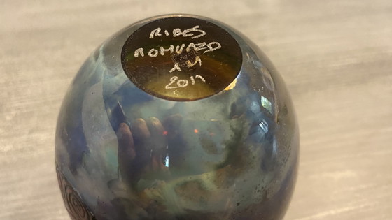 Image 1 of Flacon de parfum unique en verre soufflé à la bouche - Romuald Ribes (2011) - Signé