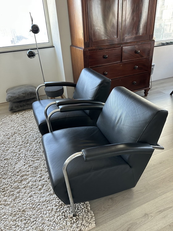 Image 1 of 2 x Leolux Scylla leather armchair (low)