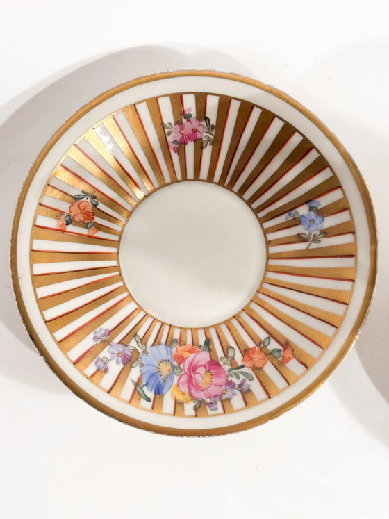 Pair of Hand-painted Dresden Porcelain Demitasse Cups, 1950s, Crockery, Rococo (photo 13 of 14)
