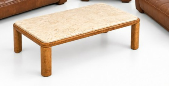 De Sede DS-44 Couches Set: 3-Seater, 2-Seater, Armchair, and De Sede Marble Leather Table, Brown, 1970 (photo 5 of 5)