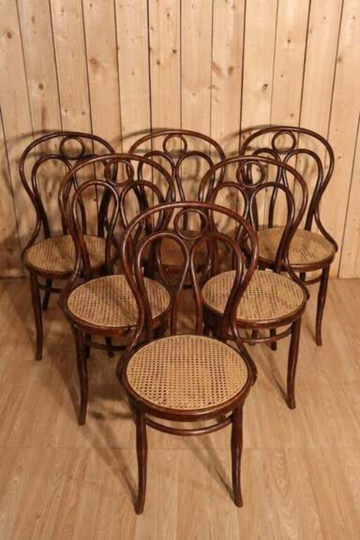 Set aus 6 Hofmann Bistrostühlen, Modell Engelsflügel