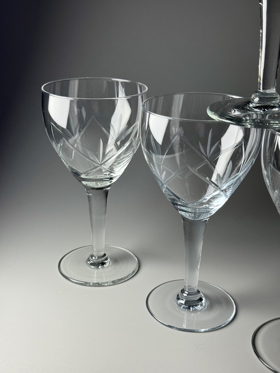 Image 1 of 6 grands verres à vin en cristal - Holmegaards Glasværk . années 1920