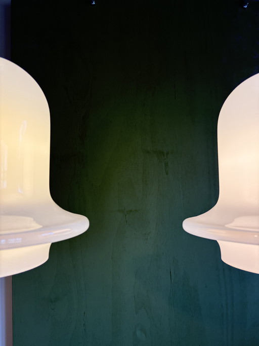 Set Raak B-1164 kloklamp bellamp opaalglas