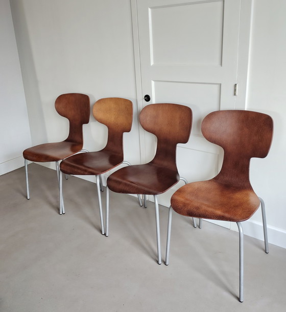 Image 1 of 4x vintage playwood eetkamerstoelen 