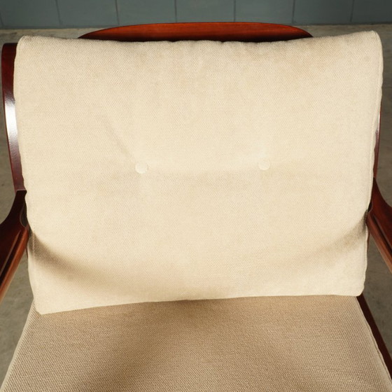 Vintage fauteuils – mahoniehout – jaren 60/70 – Textile (photo 11 of 13)