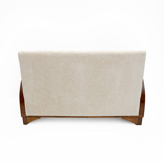 Image 1 of Divano a due posti Art Déco in bouclè e noce, Italia, anni '30