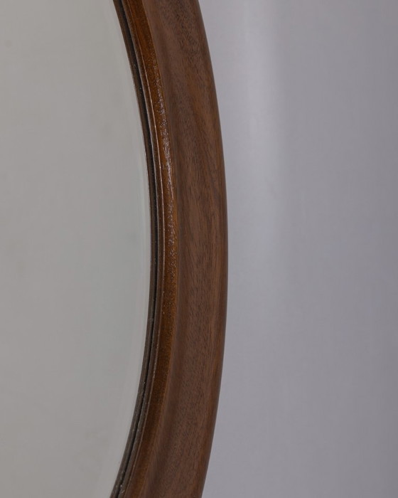 Image 1 of Runder Wandspiegel aus Holz im italienischen Design der 1960er Jahre