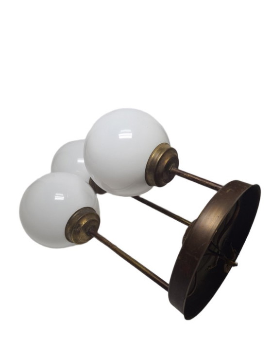 Lampadario in stile Art Déco, Polonia, anni '60 – Glass, Metal (photo 12 of 12)