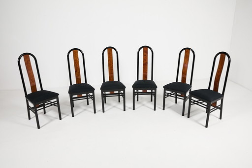 Ensemble de 6 chaises vintage de GDM, Italie, années 1980