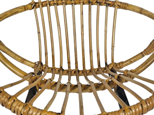 Rohe Noordwolde - modèle PE41 - chaise enfant - Dirk van Sliedregt - rotin - métal - années 50