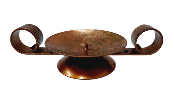 Image 1 of candelabro de cobre martillado antiguo