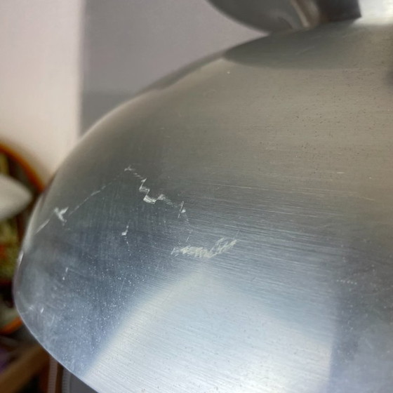 Scandinavian Modern Danish Brushed Aluminium Silver And Red Rise And Fall 4-Light Hanging Lamp, 1970s (photo 17 of 17)