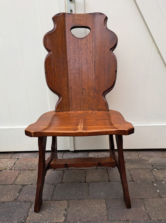 Image 1 of 4x Sedie brutaliste in rovere.