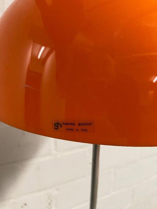 Vintage Harvey Guzzini Faro Vloerlamp oranje
