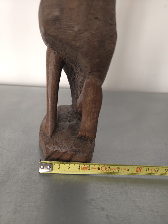 Image 1 of African statue of a woman with a bowl