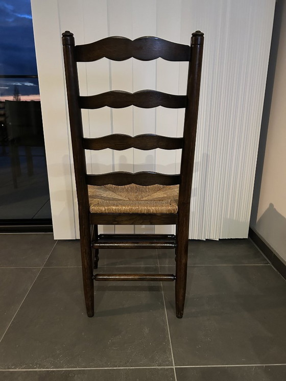 Image 1 of 6 solid oak handmade chairs