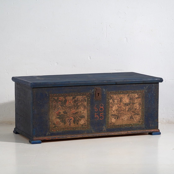 Baule da sposa antico blu navy (Anno 1855) #13 – Armadi contenitori (photo 8 of 15)
