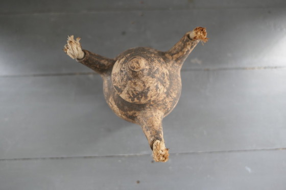 Image 1 of Vintage ceramic oil lamp with 3 spouts.