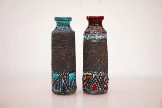 Image 1 of Vases en céramique scandinave moderne du milieu du siècle, de Tilgmans, Suède, lot de 2