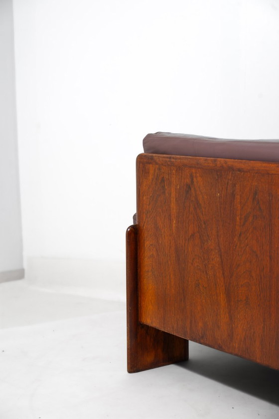 Ampio Divano Loft Minimalista, Italia anni '70 – Divani 3 posti, Wood, Leather (photo 14 of 19)