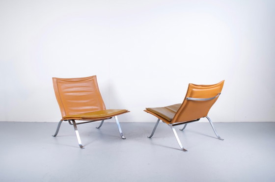 Image 1 of IMPONENTE COPPIA DI POLTRONE IN PELLE E ACCIAIO DEGLI ANNI '60