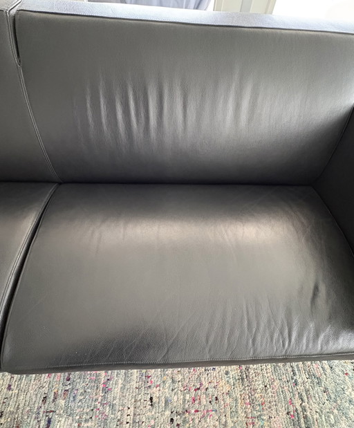 Artifort Mare, 2.5-seater sofa in black leather.