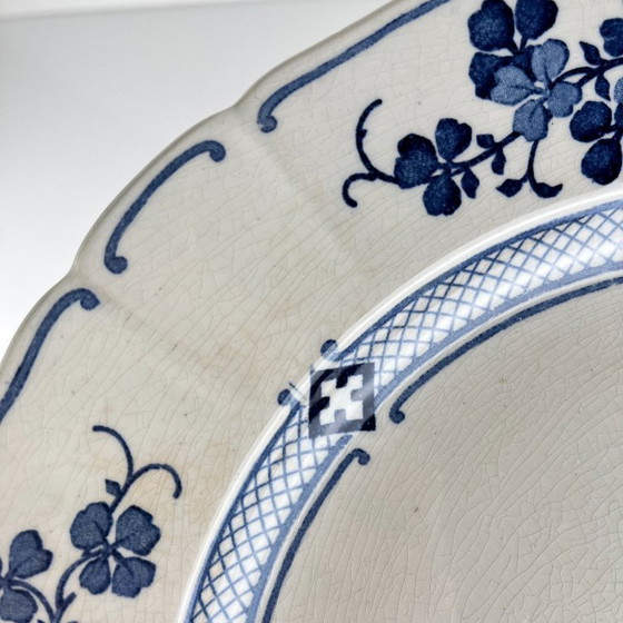 Image 1 of Ronde Terre de Fer KG Lunéville schaal, model "Jane", blauw, 1890-1915