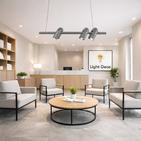 Image 1 of Lámpara de araña de comedor Cirkus con un diseño tubular arquitectónico moderno