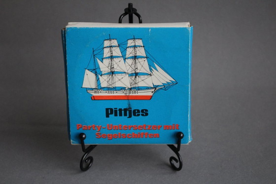 Image 1 of Maritime metal coasters for glasses No. 1 to 8 Pittjes sailing ship series