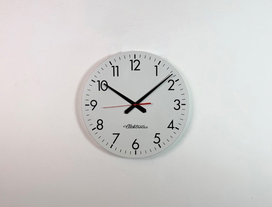 Image 1 of Grande horloge murale de bureau vintage d'Elektročas, années 1990