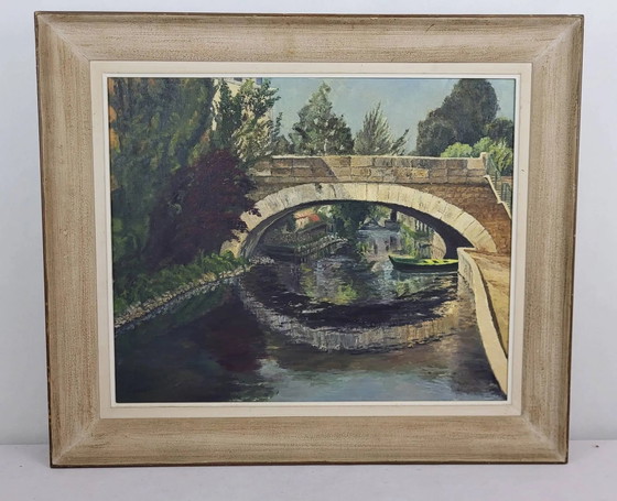 Quadro HST "Melun - Il ponte dell'Almont" – Dipinti e disegni, Canvas (photo 2 of 8)