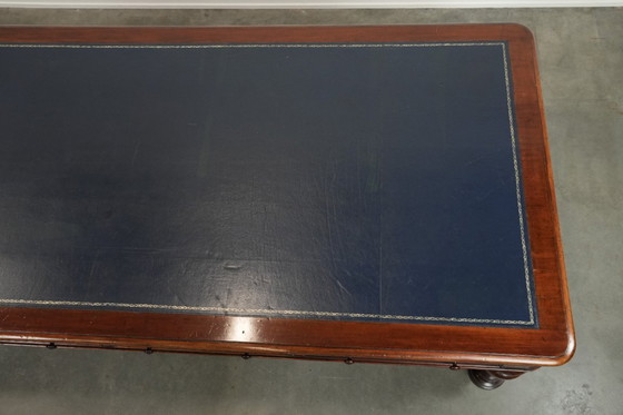 Image 1 of Unique large antique English library table/writing desk/desk from the 19th century