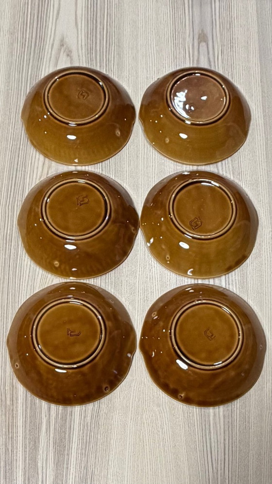 Image 1 of 14 Pièces - Sarreguemines - Service à poisson - Couleur Caramel