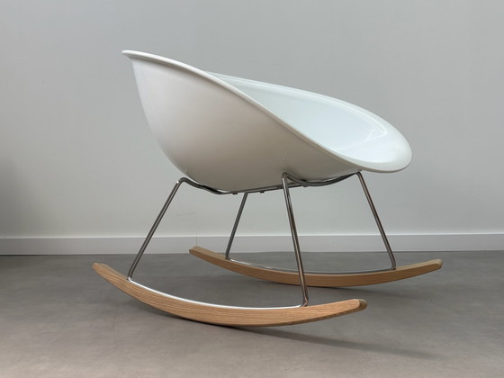 Pedrali Gliss Swing 350 Design Rocking Chair / Armchair – Chrome, Wood (photo 2 of 11)