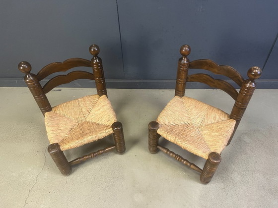 Image 1 of Charles Dudouyt (attr) brutalist children chairs, set of 2, 1960s